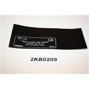 31202704 Volvo motor oil sticker