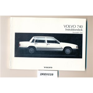 Volvo 740 owners manual 1992